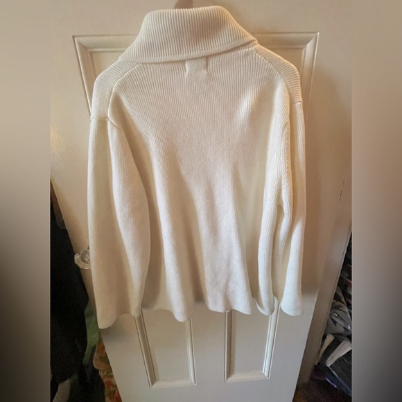 Sears Vintage Unisex Oversized Cream 70s Button Front Cardigan Sweater Size L/XL - Picture 7 of 7